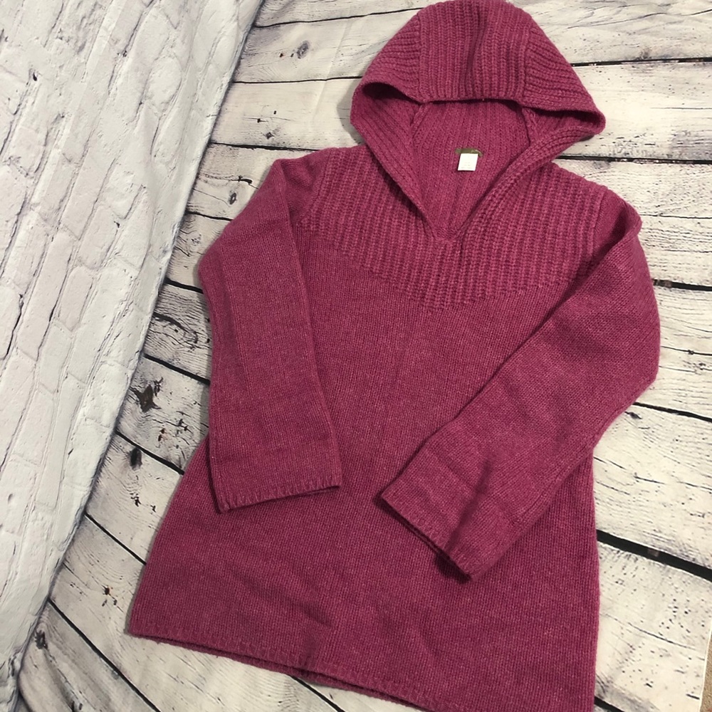 J. Crew Wool Hooded Tunic Sweater Size large